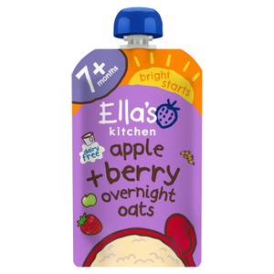 Ella%27S Kitchen Organic Apple And Raspberry Overnight Oats Baby Food Pouch 7And Months 100G