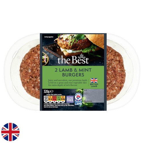 Morrisons British The Best Lamb & Mint Burgers 2 Pack