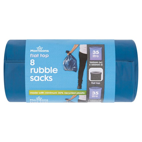 Morrisons 35L Flat Top Rubble Bin Liners