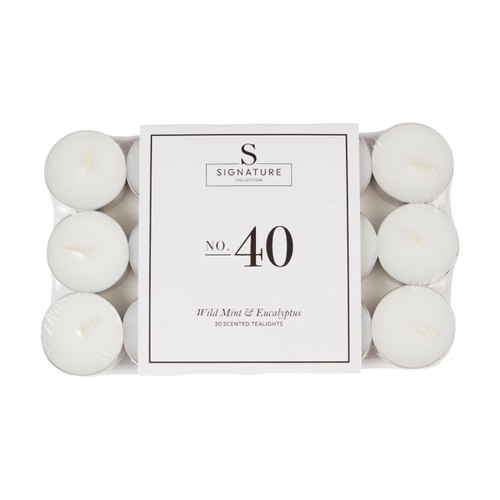 Home Style Signature Luxury Tealight Wild Mint & Eucalyptus 30Pk