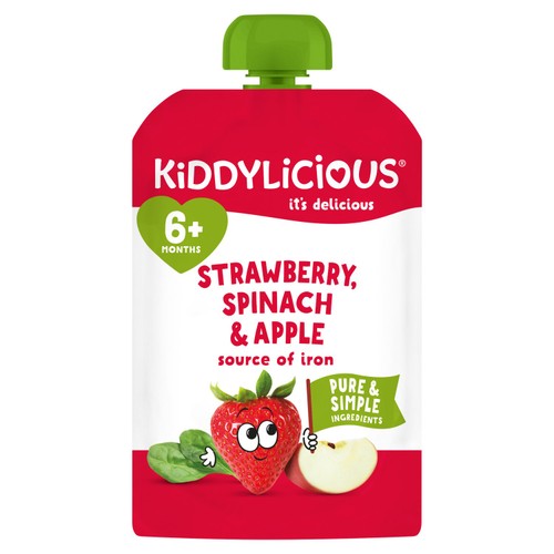 Kiddylicious Strawberry, Spinach & Apple Pouch 