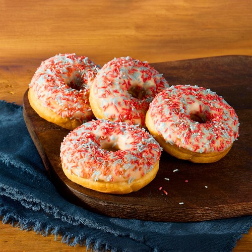 Morrisons Penalty Shoot Out Iced Ring Doughnut 4 Pack