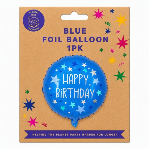 Mad Party Blue Happy Birthday Foil Balloon
