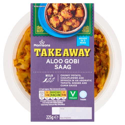 Morrisons Takeaway Indian Aloo Gobi Saag