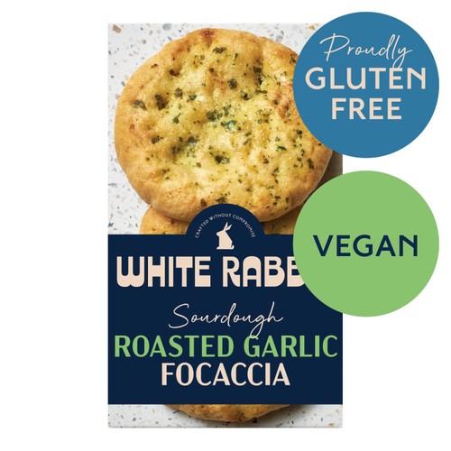 White Rabbit Gluten Free Roasted Garlic Focaccia 2x125g