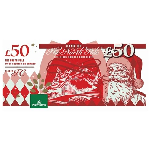 Morrisons £50 Bank Of The North Pole Milk Chocolate 100g