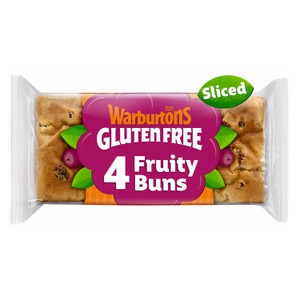 Warburtons Gluten Free Cinnamon & Raisin Sliced Fruity Buns 4 Pack