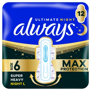 Always Sanitary Towels Ultimate Night With Wings - Size 6