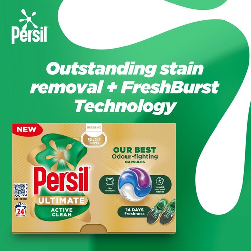 Persil Ultimate Active Clean Laundry Washing Capsules 24 Washes