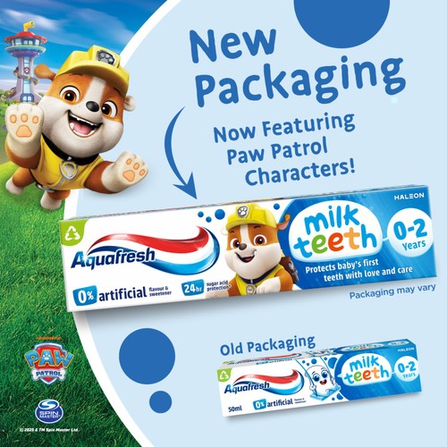Aquafresh Kids Milk Teeth Toothpaste 0-2 Years, 50ml