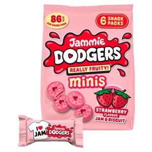Jammie Dodgers Minis Strawberry Flavour Jam & Biscuit 6 x 20g