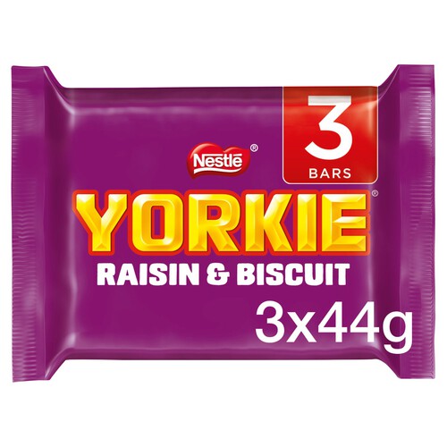 Yorkie Raisin & Biscuit Chocolate Bar Multipack 3 Pack