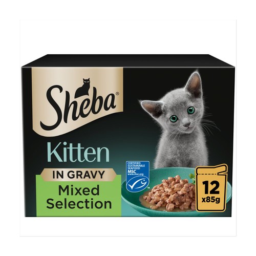 Sheba Sauce Collection Kitten Mixed Selection In Gravy