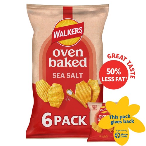 Walkers Baked Snacks Sea Salt Multipack Crisps 6 x 22g