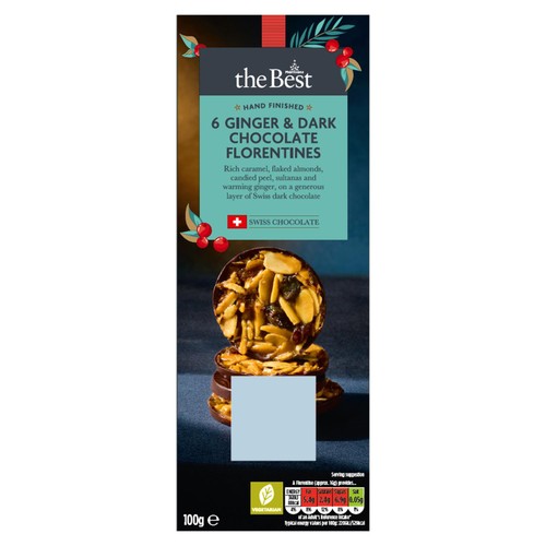Morrisons The Best Dark Chocolate And Ginger Florentines 100g