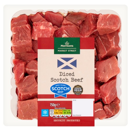 Morrisons The Butcher's On Market Street Diced Scotch Beef 750g