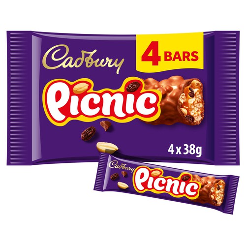 Cadbury Picnic Chocolate Bar 4 Pack Multipack