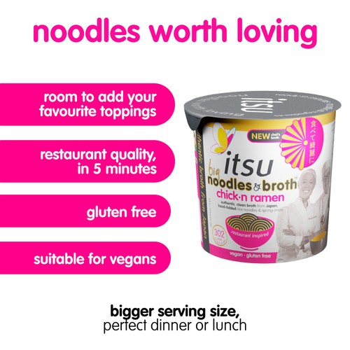 Itsu Big Instant Noodles & Broth Chick-n Ramen  93g