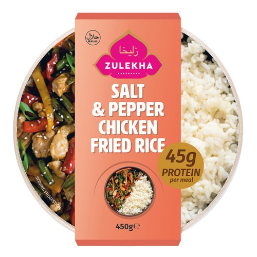 Zulekha Halal High Protein Salt And Pepper Chicken Fried Rice 450g