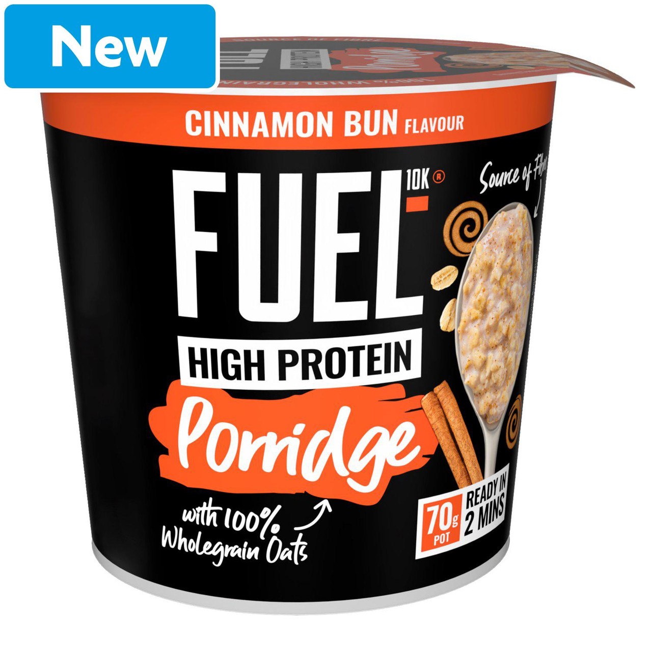 FUEL10K High Protein Cinnamon Bun Porridge Oat Cereal Pot 70g