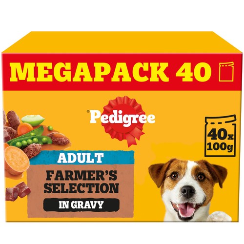 Pedigree Adult Wet Dog Food Pouches Farmers Selection in Gravy