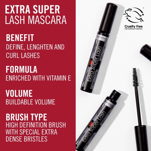 Rimmel London Extra Super Lash Mascara Black Black