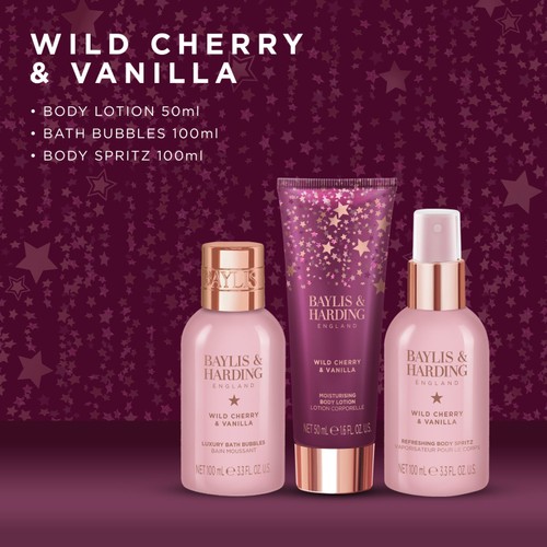 Baylis & Harding Wild Cherry & Vanilla Gift Wrapped Pamper Gift Set