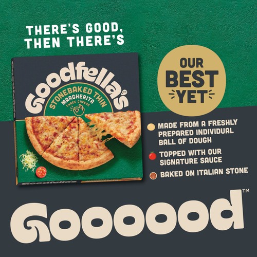 Goodfellas Stonebaked Thin Margherita Three Cheese Pizza 334g