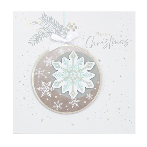 Morrisons Luxury Snowflake Bauble Cards Packaged Cards 5Pk
