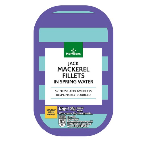 Morrisons Jack Mackerel Fillets In Spring Water 125g
