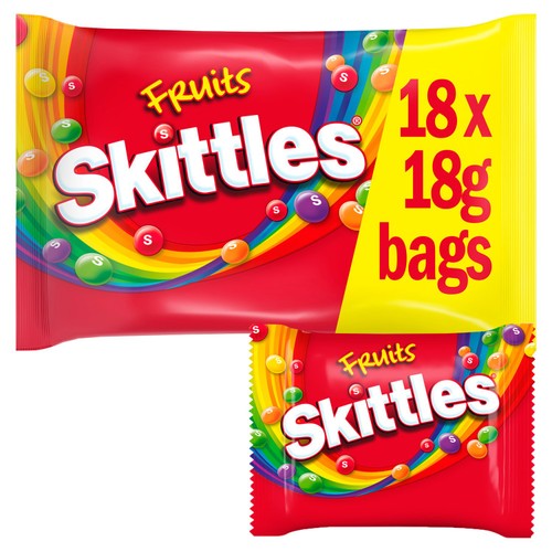 Skittles Fruits Sweets Fun Size Bags Multipack 18 x 18g