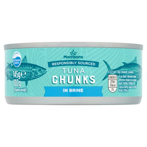 Morrisons Fad Free Tuna Chunks In Brine  (145g)