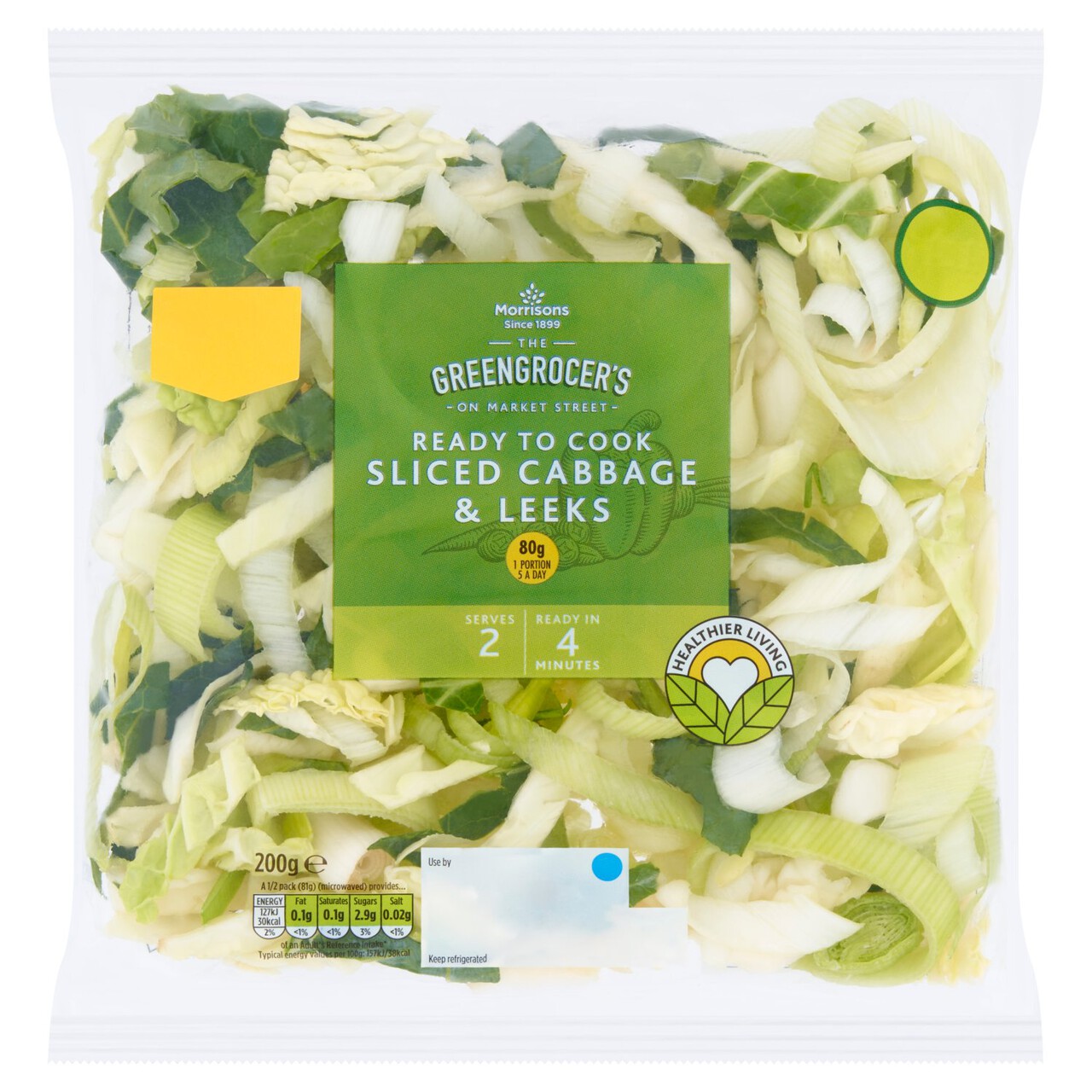 Morrisons The Greengrocer's On Market Street Sliced Cabbage & Leeks 200g