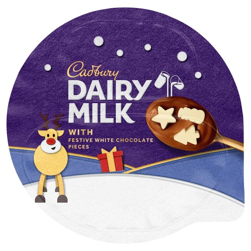 Cadbury Dairy Milk with Festive White Choc Pieces Chocolate Dessert 75g