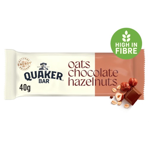 Quaker Oats, Chocolate & Hazelnuts Bar 40g
