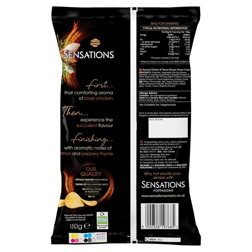 Walkers Sensations Roast Chicken & Thyme Sharing Crisps