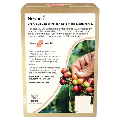 Nescafe Cappuccino Unsweetened Instant Coffee 7 Sachets 