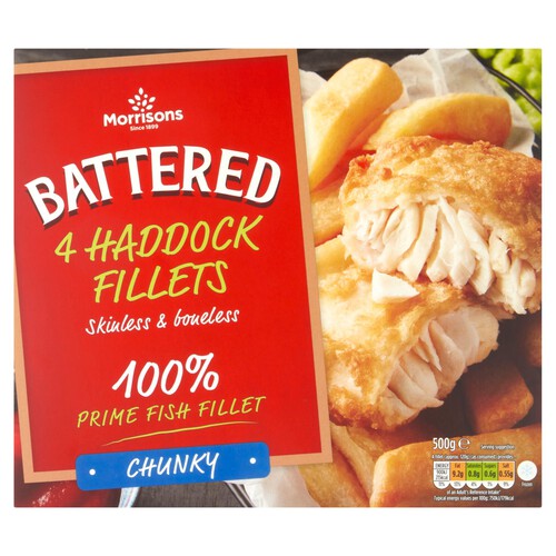 Morrisons 4 Battered Chunky Haddock Fillets