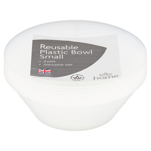 Morrisons Clear Reusable Plastic Bowl 8Pk