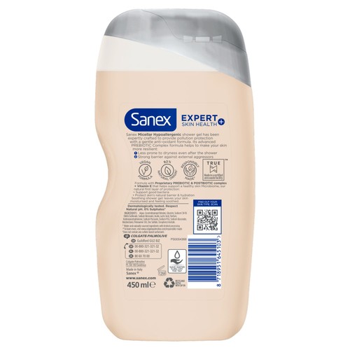Sanex Expert Skin Health+ Micellar Hypoallergenic Shower Gel Body Wash