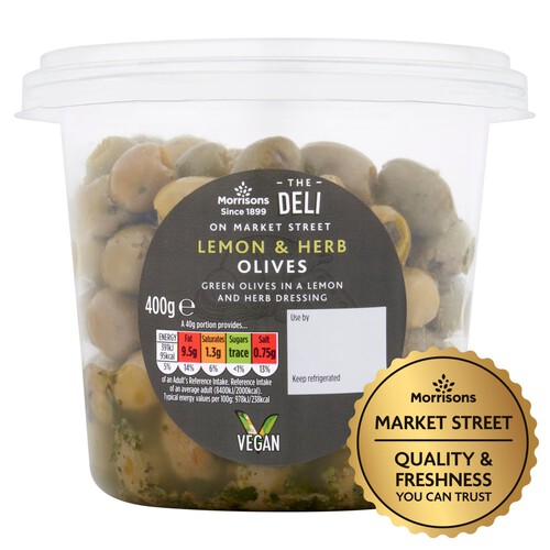 Market Street Lemon & Herb Green Olives