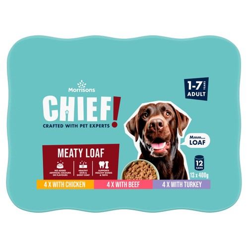 Morrisons Chief Meaty Loaf Adult Dog Food 12 x 400g