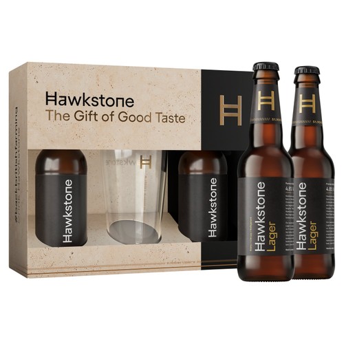 Hawkstone 2 x 330ml Lager & Pint Glass Gift Set