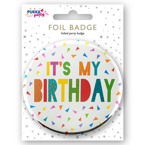 Birthday Silver Badge 8.5cm