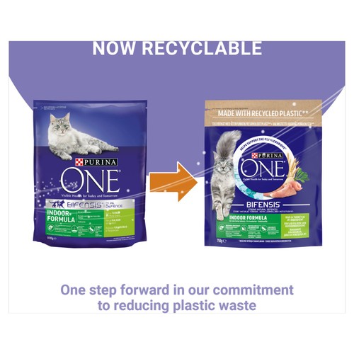 Purina ONE Indoor Cat Adult Dry Cat Food Rich In Turkey 750g