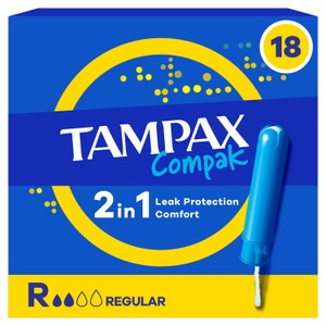 Tampax Compak Regular Tampons Applicator x18