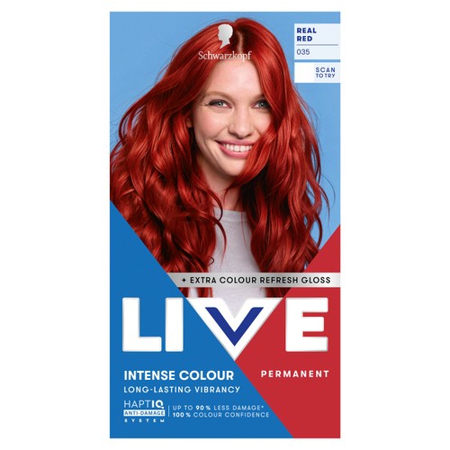 LIVE Intense Colour Permanent Hair Dye 035 Real Red