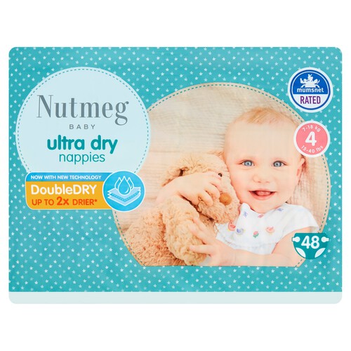 Nutmeg Ultra Dry Nappies Size 4 