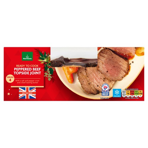 Morrisons Peppered Beef Topside Joint With A Beef Basting Butter 700g