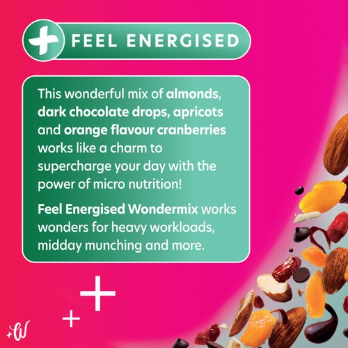Whitworths Wonder Mix Feel Energised Chocolate Fruit & Nut Mix    200g